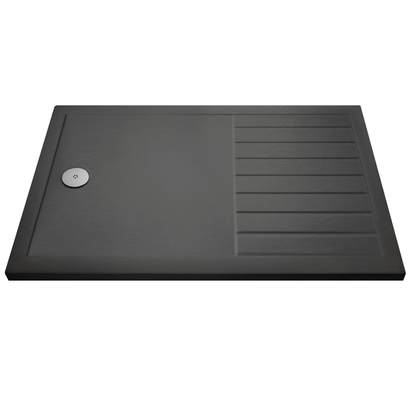 Rivato Slate Grey Walk In Shower Tray, End Waste-1700mm x 800mm