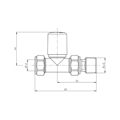 Fairford Designer Straight Towel Rail Valves Pair - Carbon Anthracite