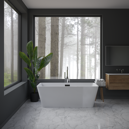 Rivato Turin 1700mm x 800mm x 580mm Gloss White Freestanding Shower Bath