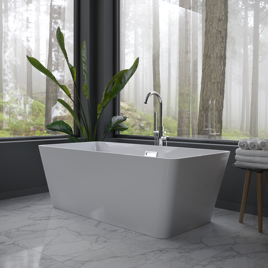 Rivato Turin 1500mm x 750mm x 580mm Gloss White Freestanding Shower Bath