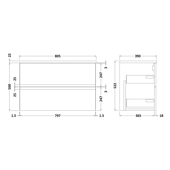 Fairford Finesse 400 x 1200mm Soft Black Tall Unit
