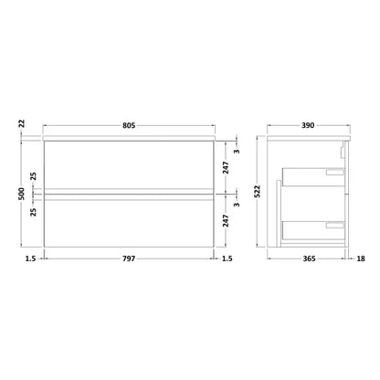 Fairford Finesse 400 x 1200mm Soft Black Tall Unit