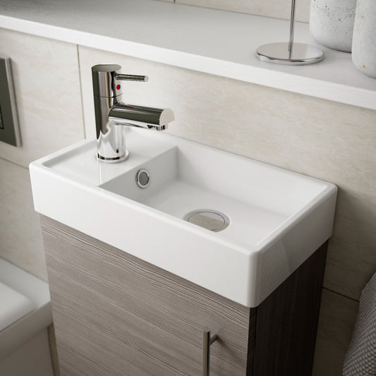 Fairford Minimalist 400mm Natural Oak Floor Standing Vanity Unit