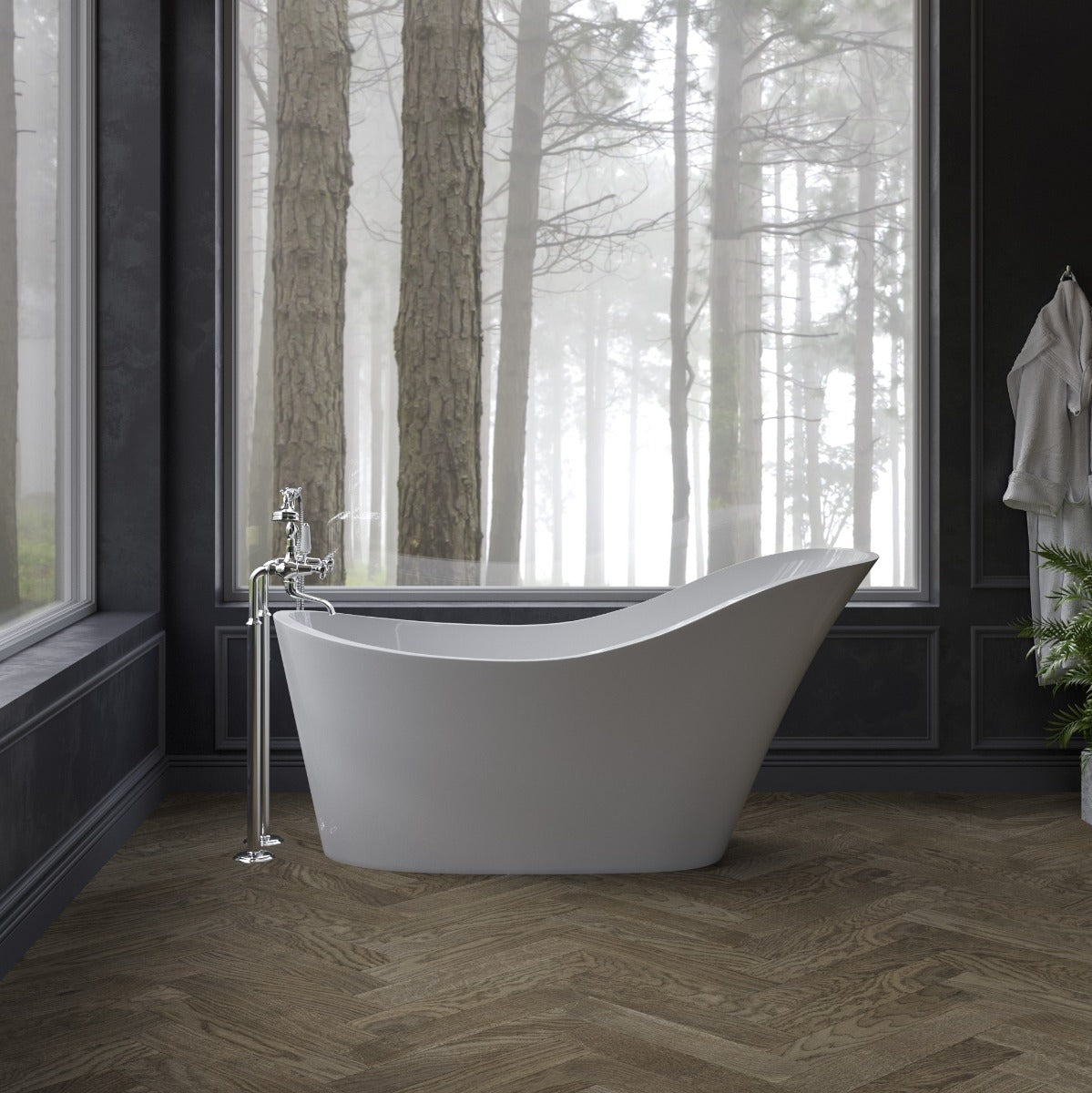Rivato Verona 1700mm x 720mm x 820mm Gloss White Freestanding Shower Bath