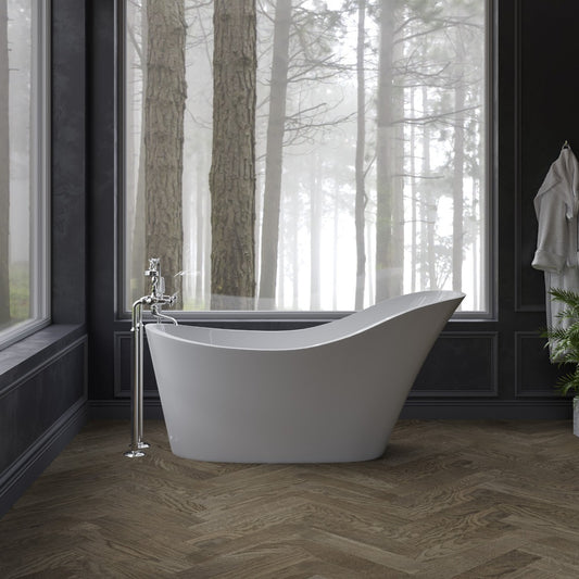Rivato Verona 1700mm x 720mm x 820mm Gloss White Freestanding Shower Bath