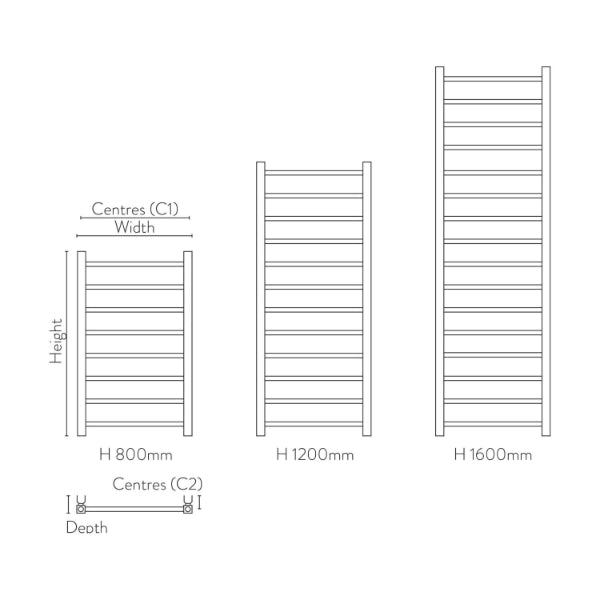 Fairford Vibe Towel Rail - 800mm X 500mm - Brushed Brass