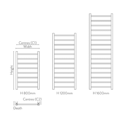Fairford Vibe Towel Rail - 800mm X 500mm - Brushed Brass