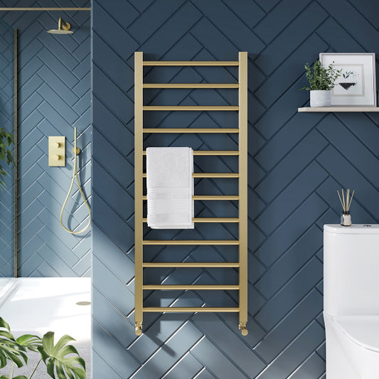 Fairford Vibe Towel Rail - 800mm X 500mm - Brushed Brass