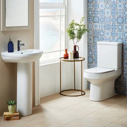 Fairford Relay Open Backed Close Coupled Toilet with Soft Close Seat