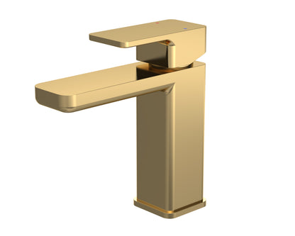 Fairford Una 2 Brushed Brass Basin Mixer with Push Button Waste