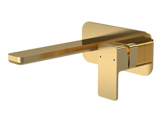 Fairford Una 2 Brushed Brass Wall Mounted Basin Mixer