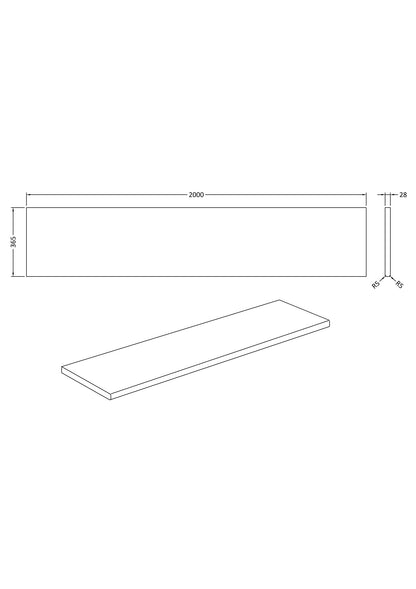 Fairford Laminate Worktop - White Gloss - 1000 x 600 x 28mm