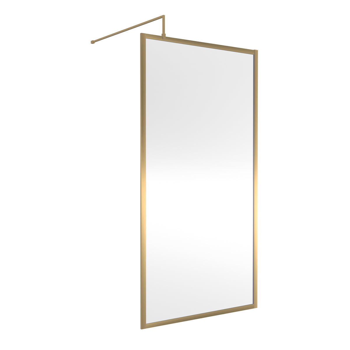 Fairford 1000mm Brushed Brass Fully Framed 8mm Wetroom Screen - 1850mm High