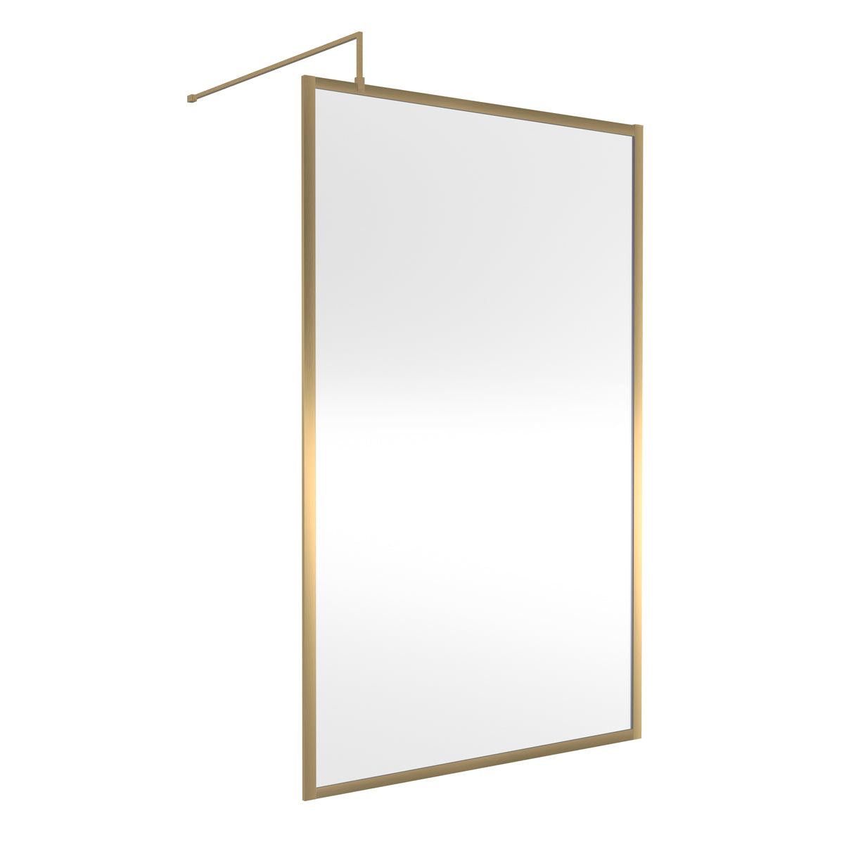 Fairford 1200mm Brushed Brass Fully Framed 8mm Wetroom Screen - 1850mm High