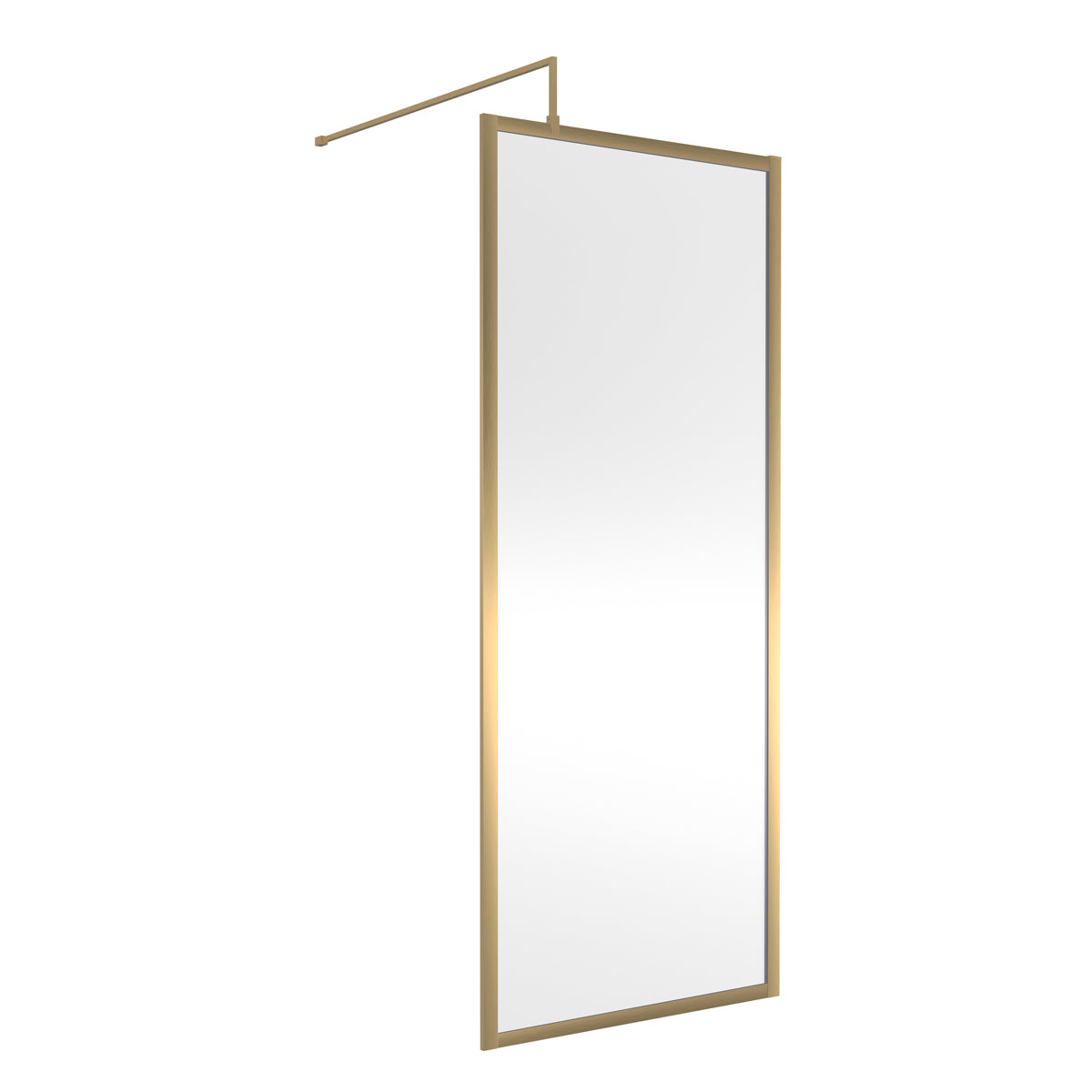 Fairford 760mm Brushed Brass Fully Framed 8mm Wetroom Screen - 1850mm High