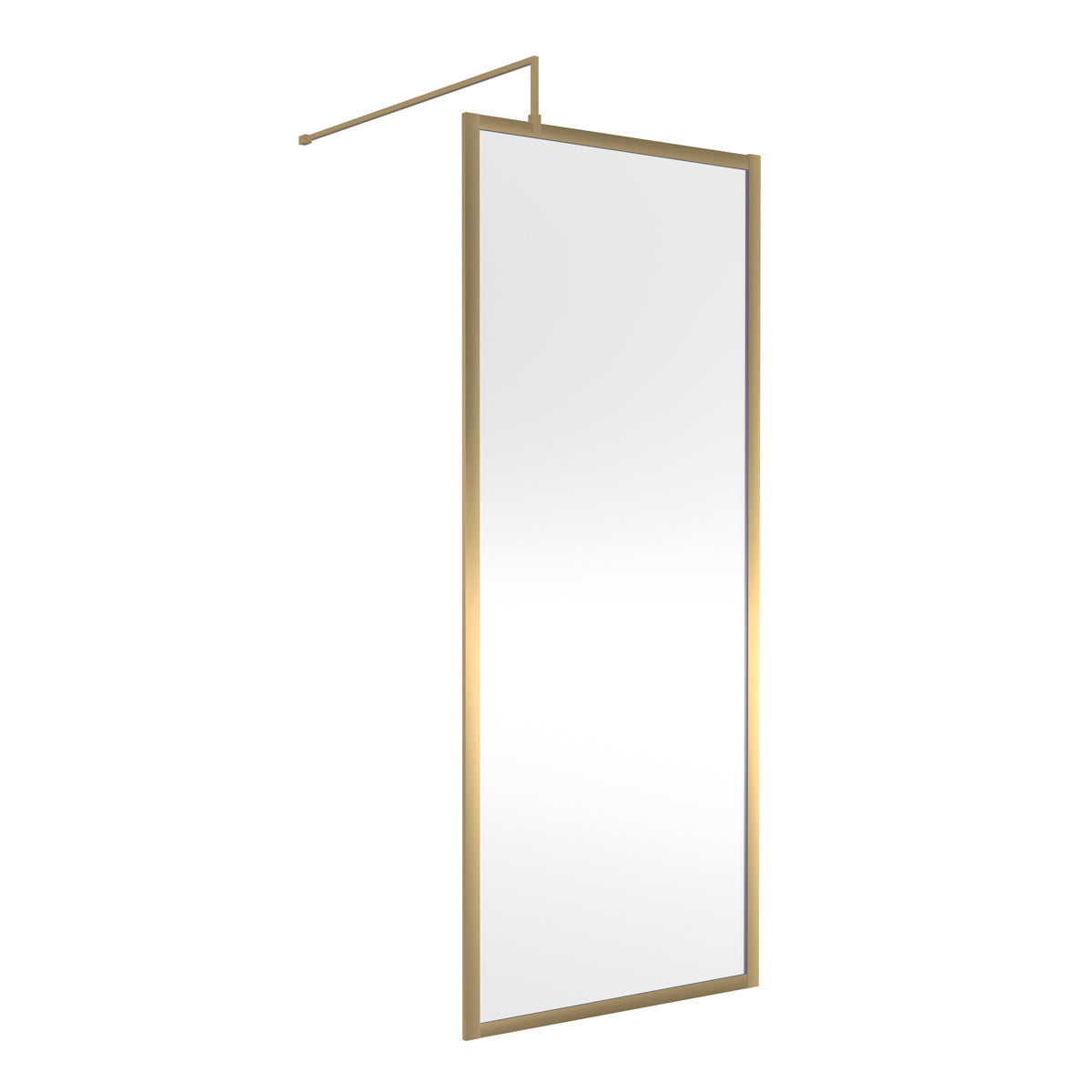 Fairford 800mm Brushed Brass Fully Framed 8mm Wetroom Screen - 1850mm High