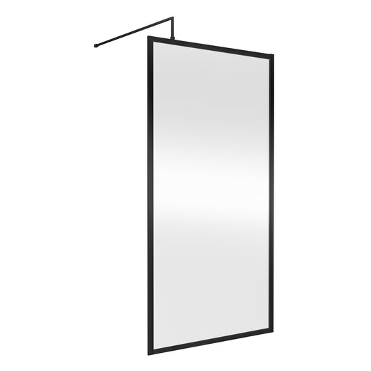 Fairford 1000mm Matt Black Fully Framed 8mm Wetroom Screen - 1850mm High