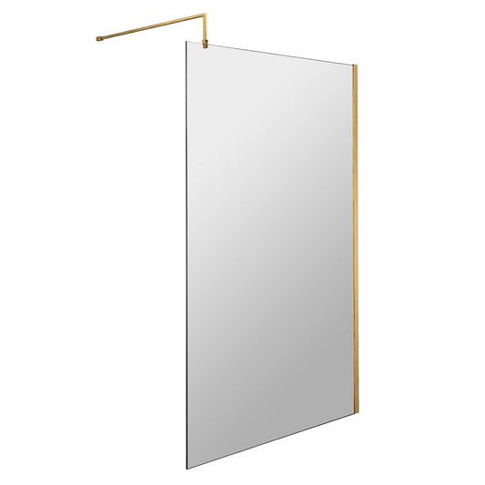 Fairford 1000mm Brushed Brass 8mm Wetroom Screen - 1850mm High