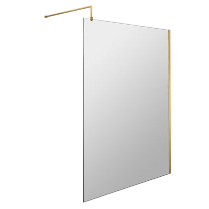 Fairford 1400mm Brushed Brass 8mm Wetroom Screen - 1850mm High