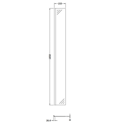 Fairford Brushed Brass 215mm Wetroom Return Screen - 1850mm High