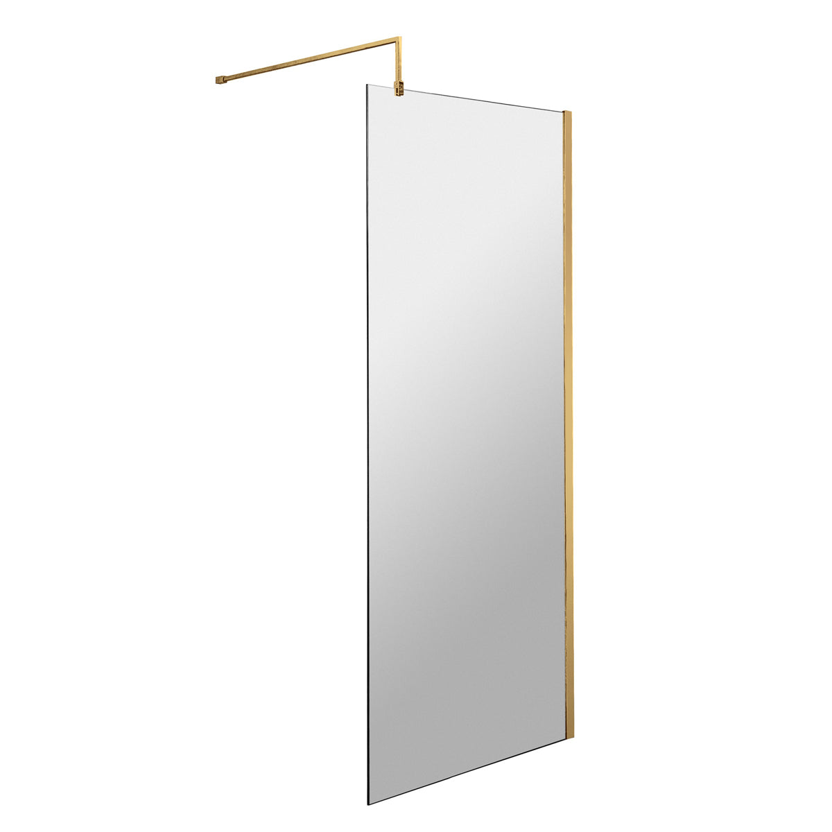 Fairford 700mm Brushed Brass 8mm Wetroom Screen - 1850mm High