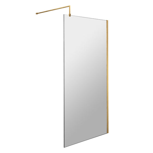 Fairford 900mm Brushed Brass 8mm Wetroom Screen - 1850mm High