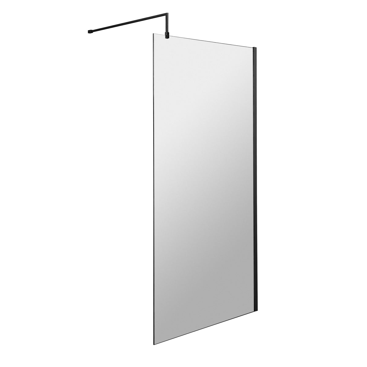 Fairford 900mm Matt Black 8mm Wetroom Screen - 1850mm High