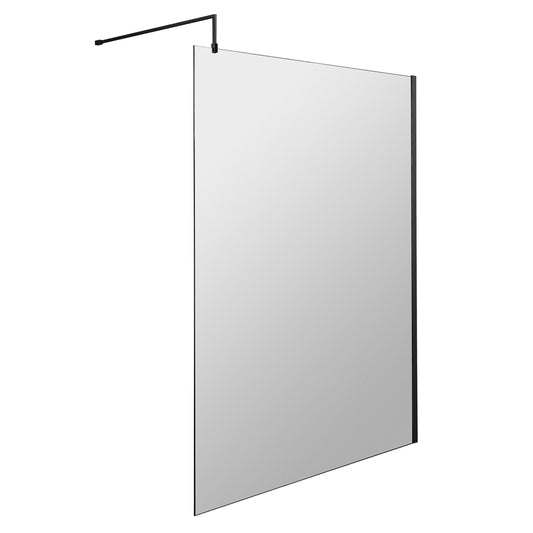 Fairford 1200mm Matt Black 8mm Wetroom Screen - 1850mm High