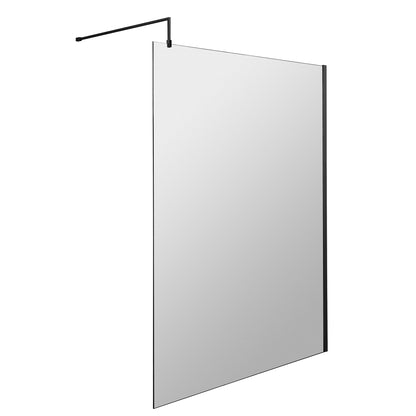 Fairford 1400mm Matt Black 8mm Wetroom Screen - 1850mm High
