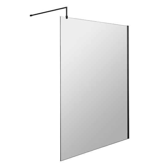 Fairford 1400mm Matt Black 8mm Wetroom Screen - 1850mm High