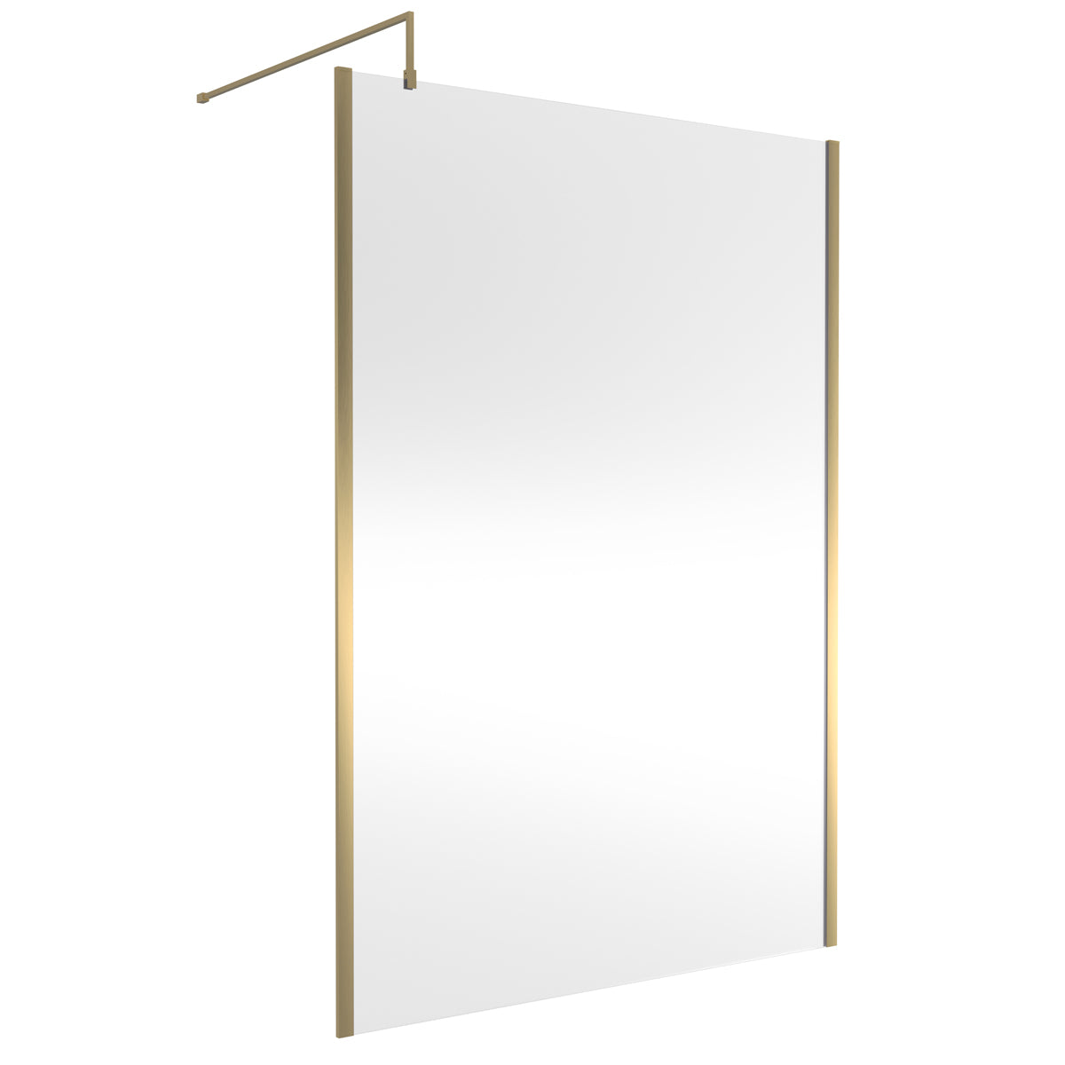Fairford 1400mm Brushed Brass Vertically Framed 8mm Wetroom Screen - 1850mm High
