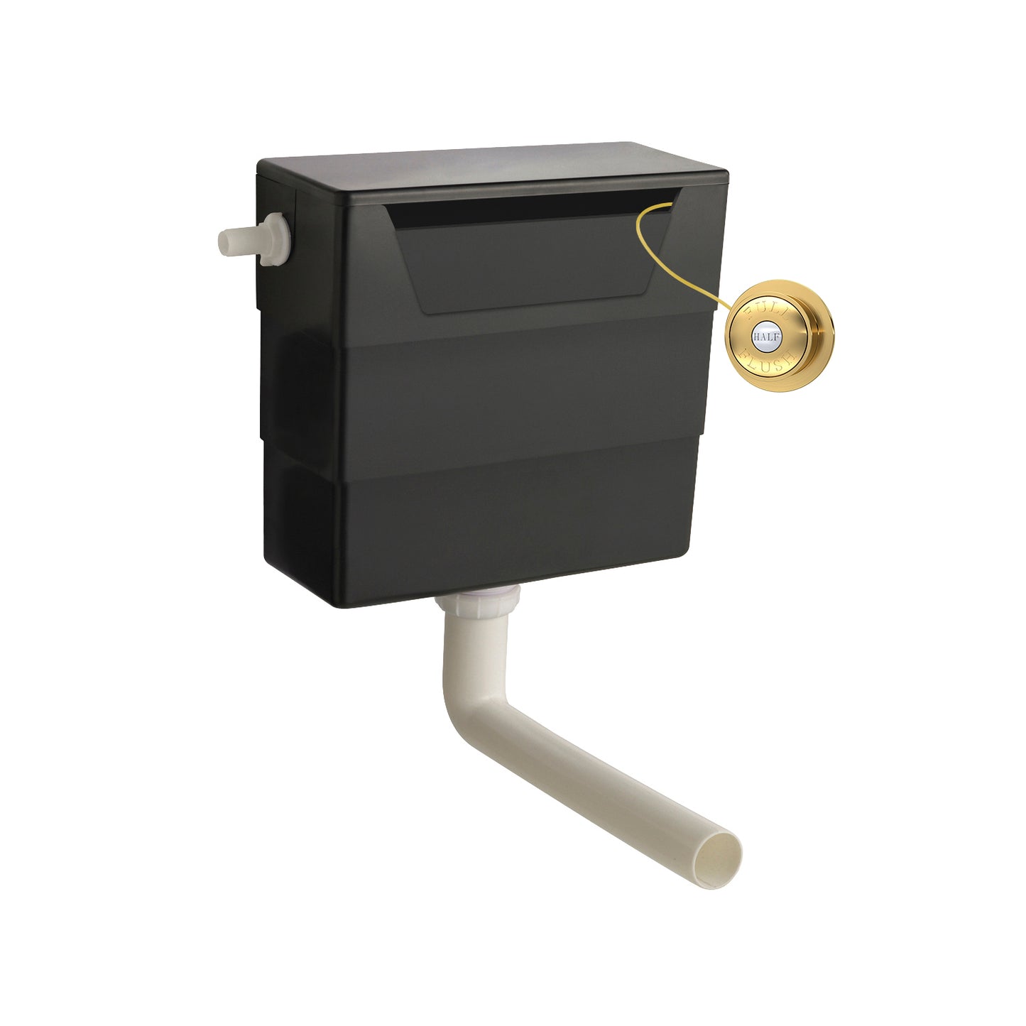 Fairford Tirer Concealed Cistern with Brushed Brass Traditional Button
