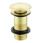 Fairford Brushed Brass Push Button Basin Waste, Unslotted