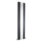 Fairford Hargate Double Panel 1800 x 354mm Anthracite Radiator with Mirror
