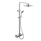 Fairford Una Exposed Square Shower Kit, Chrome