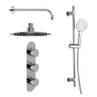 Fairford Element 5 Concealed Shower Kit with Slide Rail Kit and Wall Mounted Rain Head, Chrome