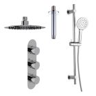 Fairford Element 5 Concealed Shower Kit with Slide Rail Kit and Ceiling Mounted Rain Head, Chrome