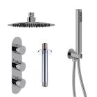 Fairford Element 5 Concealed Shower Kit with Handset and Ceiling Mounted Rain Head, Chrome