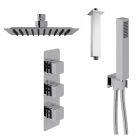 Fairford Una Concealed Shower Kit with Handset and Ceiling Mounted Rain Head, Chrome