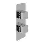 Fairford Una Chrome Square Concealed Twin Shower Valve, 1 Outlet