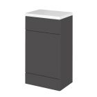 Fairford Union 500mm Full Depth Gloss Grey WC Unit with Top