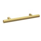 Knurled Bar Handle, Brushed Brass, 96mm Centres