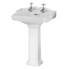 Fairford Winchester 580mm 2 Tap Hole Basin and Pedestal