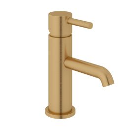 Fairford Element 5 Brushed Brass Basin Mixer with Push Button Waste