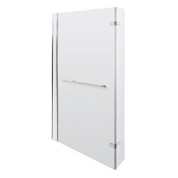 Fairford 6mm L Shaped Shower Bath Screen, Fixed at Wall with Hinged Return