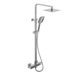 Fairford Una Pro Exposed Square Shower Kit, Chrome