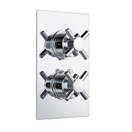 Fairford Tahoe Chrome Concealed Twin Shower Valve, 1 Outlet