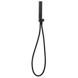 Fairford Una Square Matt Black Handset with Outlet Elbow, Bracket and Hose