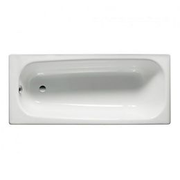 Rectangular Steel Bath with 2 Tap Holes, Hand Grips and Anti Slip