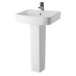 Fairford Mellow 520mm 1TH Basin and Full Pedestal